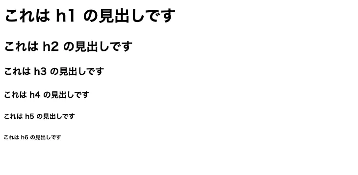 見出しの表示例